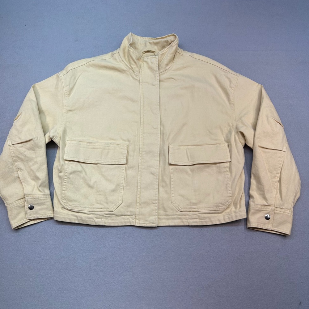 NWT Universal Thread Womens Utility Jacket Yellow L Cotton denim Cropped